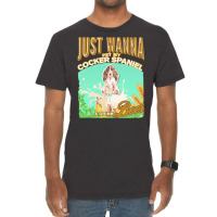 Brown Cocker Spaniel T  Shirt Dog Owner, Just Wanna Pet My Brown Cocke Vintage T-shirt | Artistshot