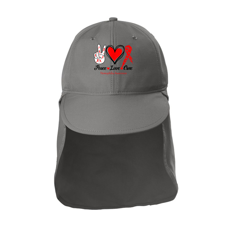 Peace Love Cure Hemophilia Awareness T Shirt Sun Shade Cap by cm-arts | Artistshot