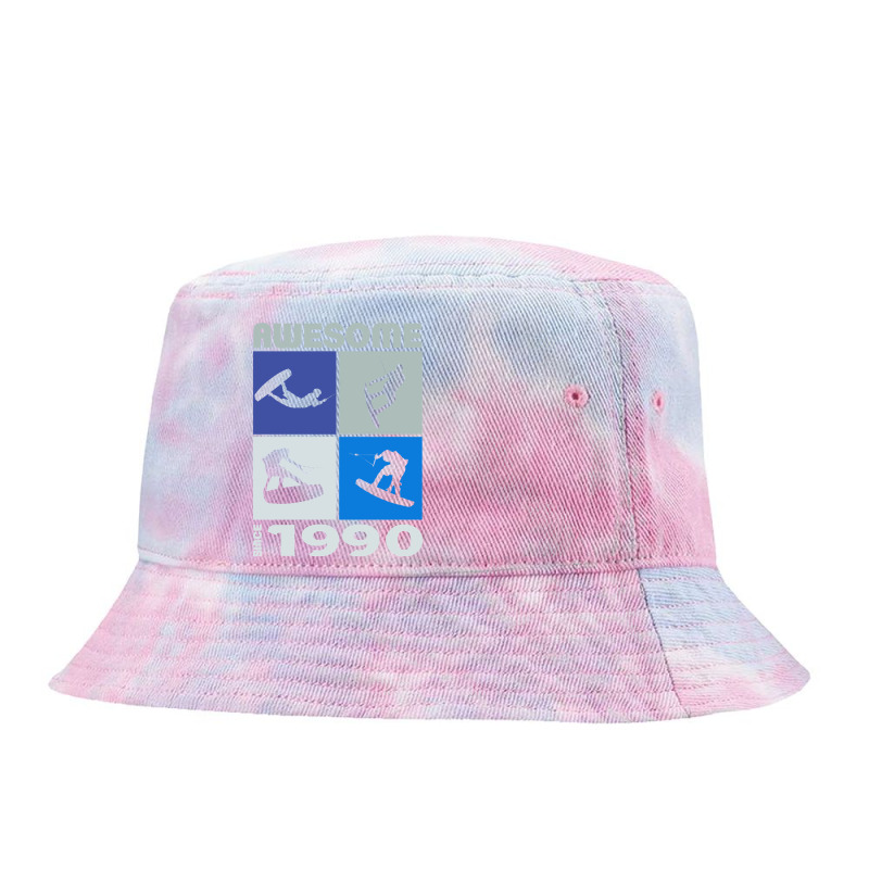 Awesome Since 1990. Wakeboard Lifestyle Long Sleeve T Shirt Tie Dyed Bucket Hat | Artistshot