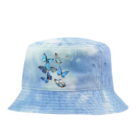 Blue Morpho Butterfly Swarm Lepidoptera Entomology Tie Dyed Bucket Hat | Artistshot