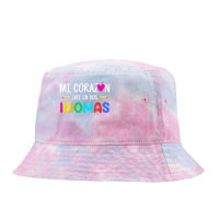 Mi Corazon Late En Dos Idiomas, Bilingual Spanish Teacher T Shirt Tie Dyed Bucket Hat | Artistshot