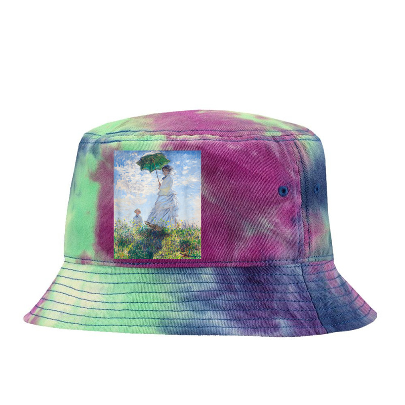 Monet's Woman With A Parasol  Modern Art Famous Painting T Shirt Tie Dyed Bucket Hat by koleuuwla | Artistshot