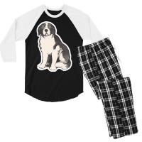 Saint Bernard Dog T  Shirt Vintage Sad Saint Bernard Dog T  Shirt Men's 3/4 Sleeve Pajama Set | Artistshot