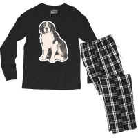 Saint Bernard Dog T  Shirt Vintage Sad Saint Bernard Dog T  Shirt Men's Long Sleeve Pajama Set | Artistshot