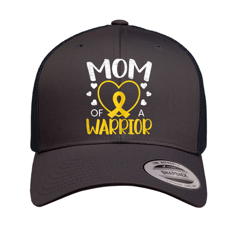 Womens Mom Of A Warrior Childhood Cancer Awareness Month T Shirt Retro Trucker Cap | Artistshot