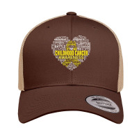 Childhood Cancer Awareness Heart Support Strong Warrior T Shirt Retro Trucker Cap | Artistshot