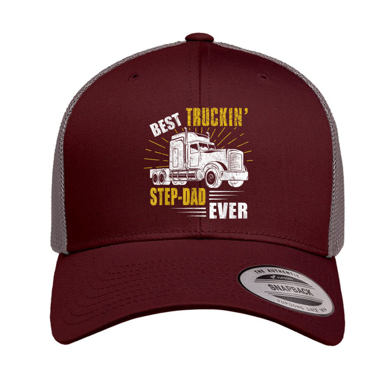 Trucker Best Truckin Stepdad Ever Trucker Funny Fathers Day Retro Trucker Cap by urethrapricey | Artistshot