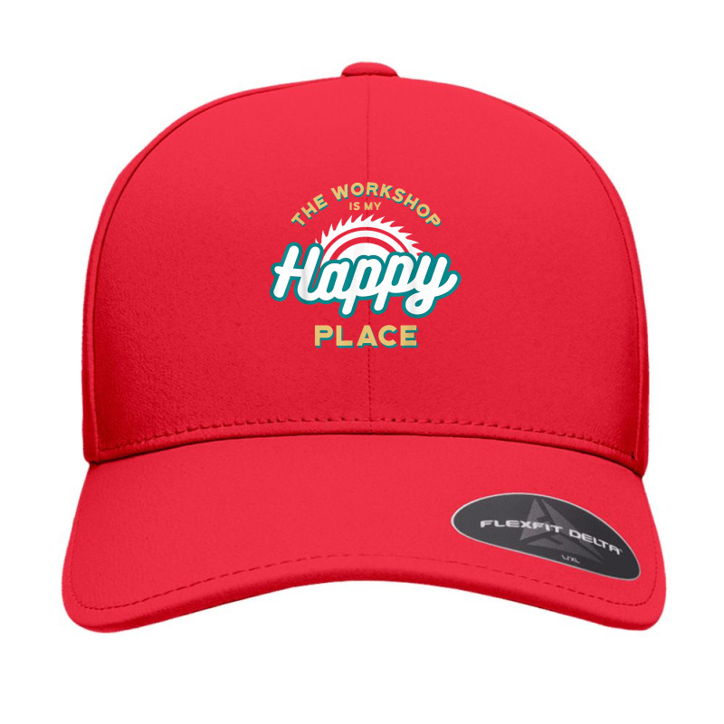 The Workshop Is My Happy Place Funny Woodworker T Shirt Seamless Cap by sosieclaton | Artistshot