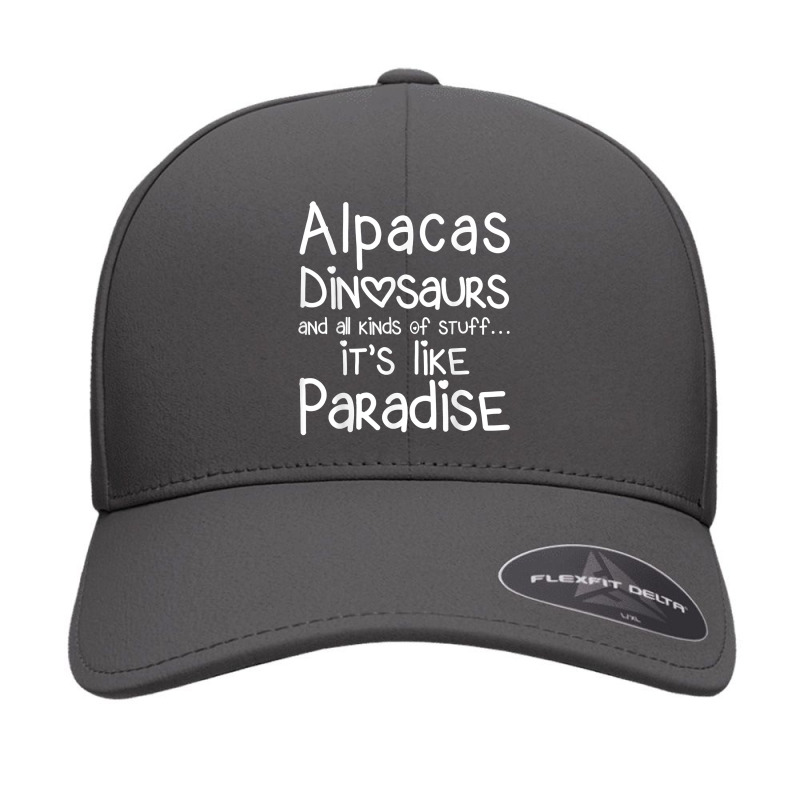 Alpacas Dinosaurs And All Kinds Of Stuff It’s Like Paradise T Shirt Seamless Cap by MoczoTenleigh | Artistshot