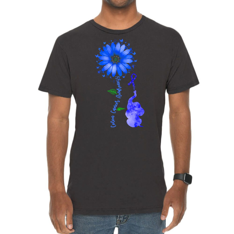 Elephants Sunflower Colon Cancer T  Shirt Elephants Sunflower Colon Ca Vintage T-shirt | Artistshot