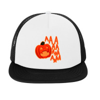 Screaming Pumpkin Foam Snapback Hat | Artistshot