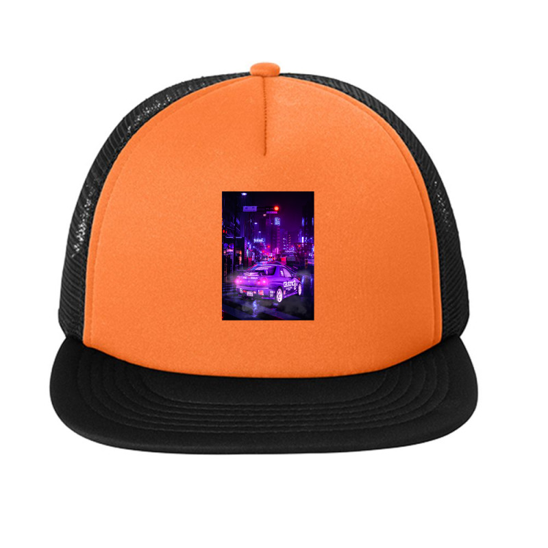 Tokyo Car Neon Synthwave Foam Snapback hat by Jeff_Nugroho | Artistshot