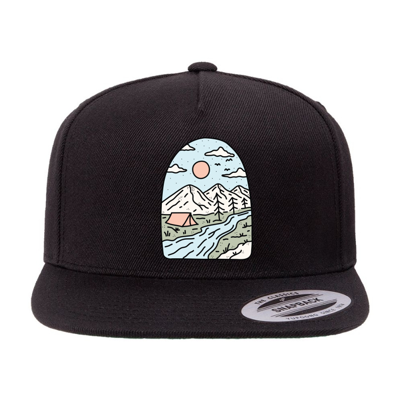 Camping 5 panel snapback cap by Quilimo | Artistshot