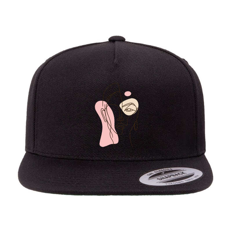 Women Line Art 5 panel snapback cap by Jonz | Artistshot