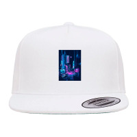 Hongkong Neon Synthwave 5 Panel Snapback Cap | Artistshot