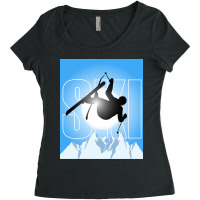 Time For Skiing Women's Triblend Scoop T-shirt | Artistshot