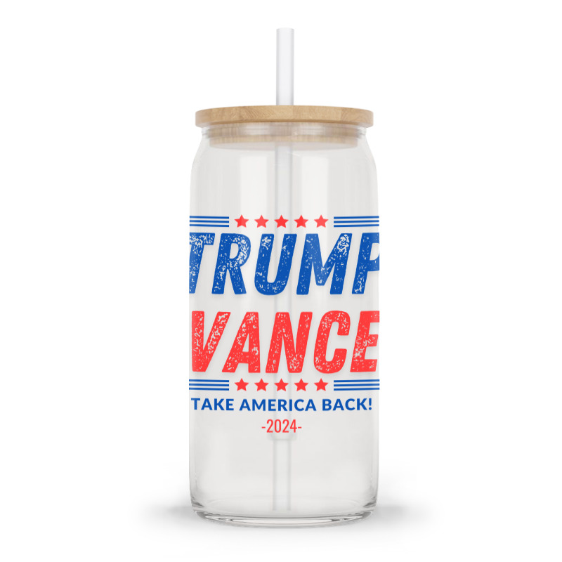 Trump Vance 2024 Donald Trump J.d. Vance Take Amer Glass Tumbler | Artistshot