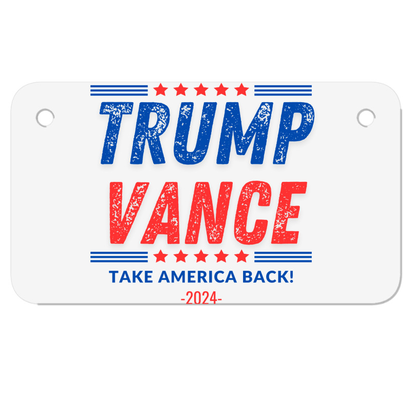 Trump Vance 2024 Donald Trump J.d. Vance Take Amer Motorcycle License Plate | Artistshot