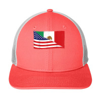 Mexican Flag Usa American Flag Proud Mexico Roots Latin T Shirt Snapback Trucker Cap | Artistshot