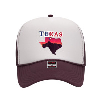 State Of Texas Map With State Flag Foam Trucker Hat | Artistshot