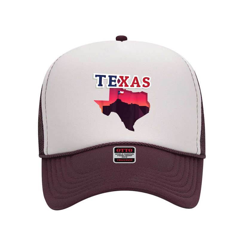 State Of Texas Map With State Flag Foam Trucker Hat by cm-arts | Artistshot