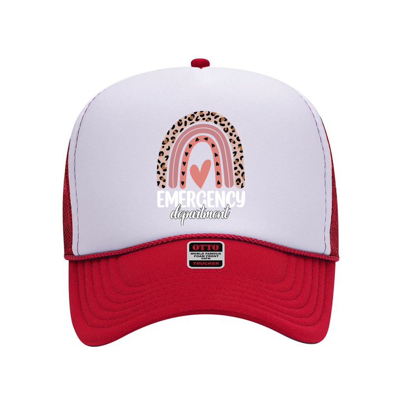 Emergency Department Rainbow Leopard Emergency Room Nursing Long Sleev Foam Trucker Hat | Artistshot