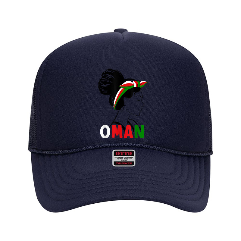 Messy Bun Oman Flag Omani For Girls Womens T Shirt Foam Trucker Hat by cm-arts | Artistshot