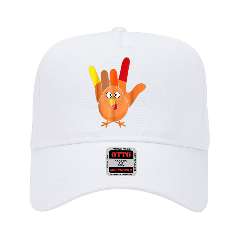 American Sign Language I Love You Thanksgiving Turkey T Shirt Adjustable Baseball Cap by hin | Artistshot