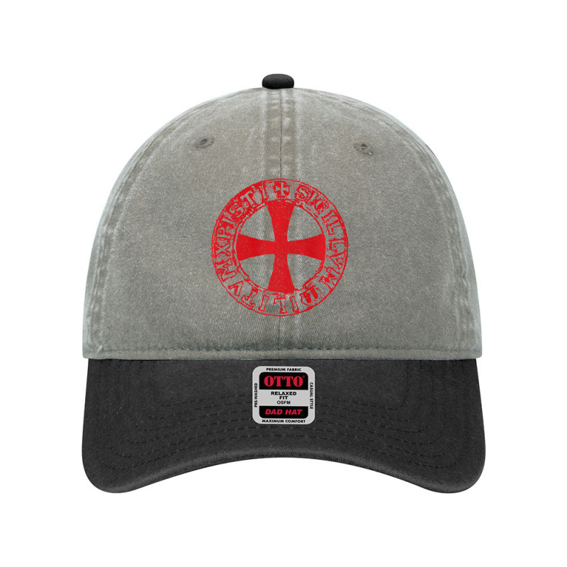 Mens Crusader Knight  Knights Templar Cross T  Badge Dyed Cap | Artistshot