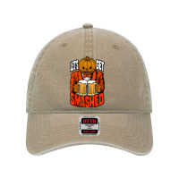 Let's Get Smashed Pumpkin Halloween Drinking Beer Bartender Dyed Cap | Artistshot