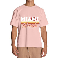 Fl Miami Retro Sunset Summer Florida State Florida Urban Heavy T-shirt | Artistshot