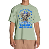 I Wear Blue For Diabetes Awareness Elephant Warrior Women T Shirt Urban Heavy T-shirt | Artistshot