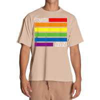 Proud Ally Pride Shirt Gay Lgbt Day Month Flag Rainbow Urban Heavy T-shirt | Artistshot