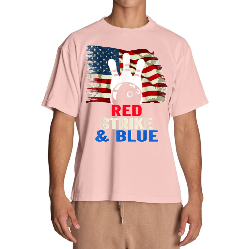 Patriotic Bowling 4th Of July Red Strike & Blue Usa Flag Urban Heavy T-shirt by JilmarM.Perez | Artistshot