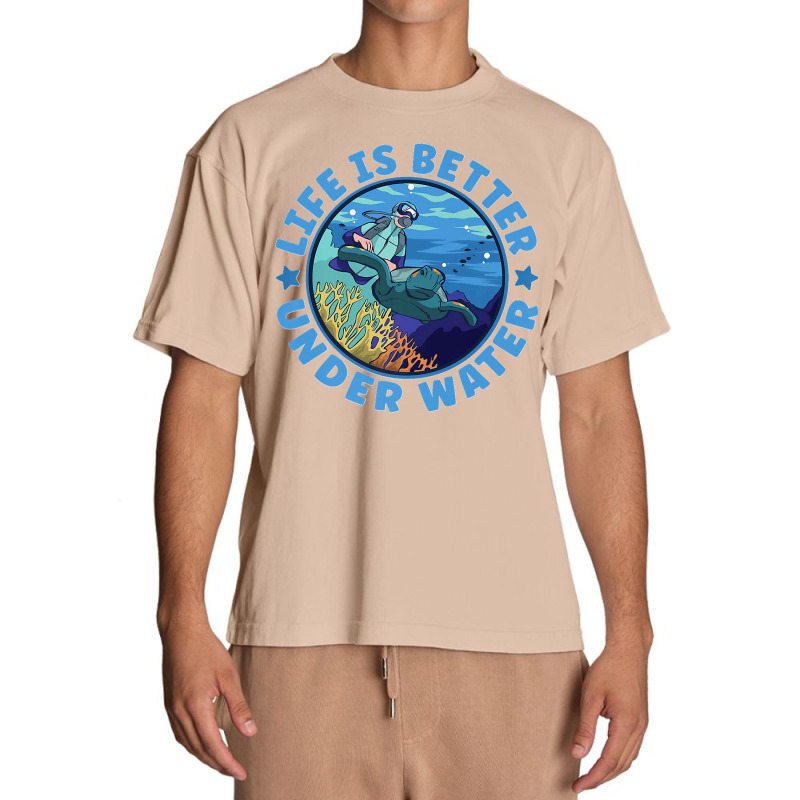 Life Is Better Under Water Marine Biology Scuba Diver Premium Urban Heavy T-shirt | Artistshot