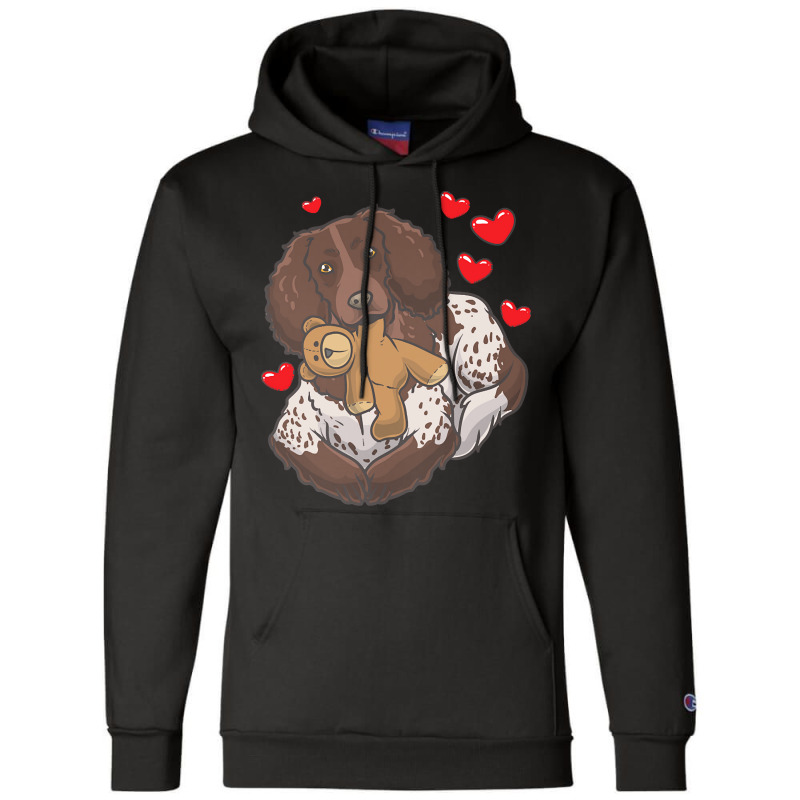 Soft Toy T  Shirt German Spaniel With Stuffed Animal And Hearts T  Shi Champion Hoodie | Artistshot