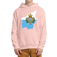 Flag Map Of San Marino Urban Pullover Hoodie | Artistshot