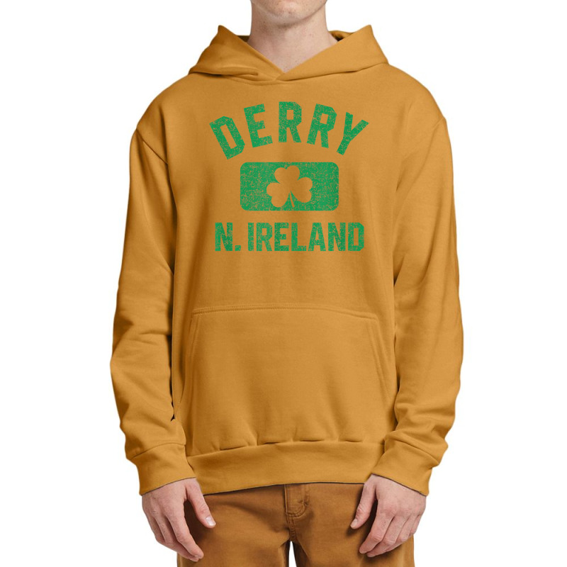 Derry N. Ireland Gym Style Distressed Green Print Urban Pullover Hoodie | Artistshot