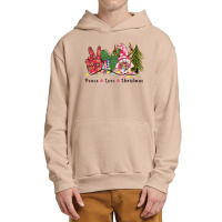 Peace Love Christmas Urban Pullover Hoodie | Artistshot