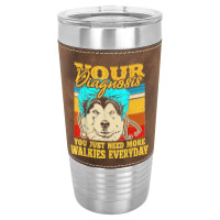 Alaskan Klee Kai Malamute Siberian Husky Dog Walking Humor Leatherette Tumbler | Artistshot