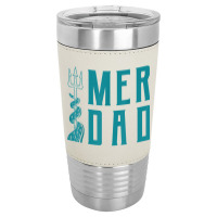 Mens Merdad Shirt Trident Mermaid Dad Tshirt Leatherette Tumbler | Artistshot