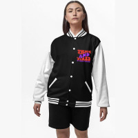 Thicc And Tired Of These Bitches Retro Groovy Wavy Bomber Jacket | Artistshot