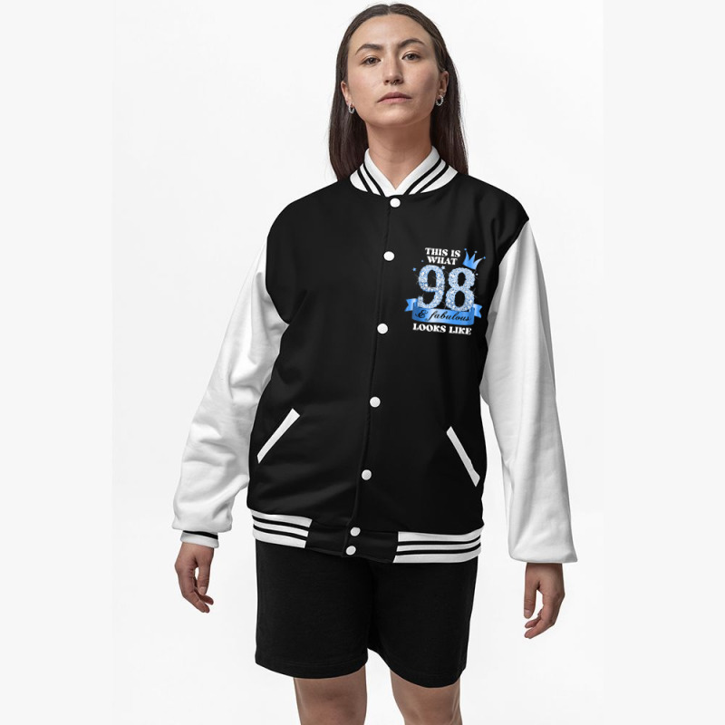 98 & Fabulous I Blue Black Party Group Candid Photo Outfit Bomber Jacket | Artistshot