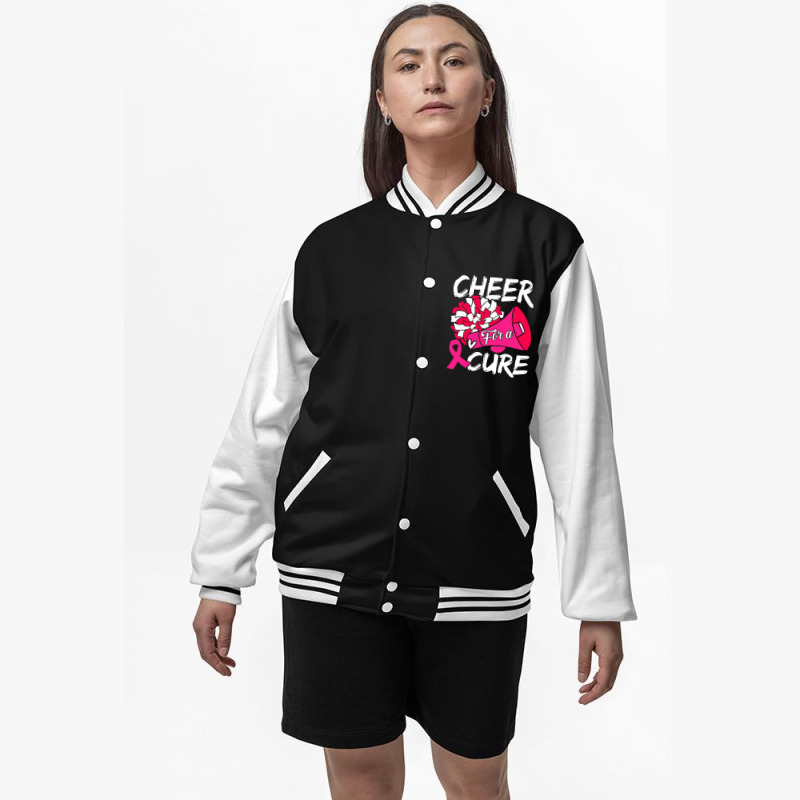 Cheer For Cure Pink Ribbon Awareness Women Bomber Jacket | Artistshot