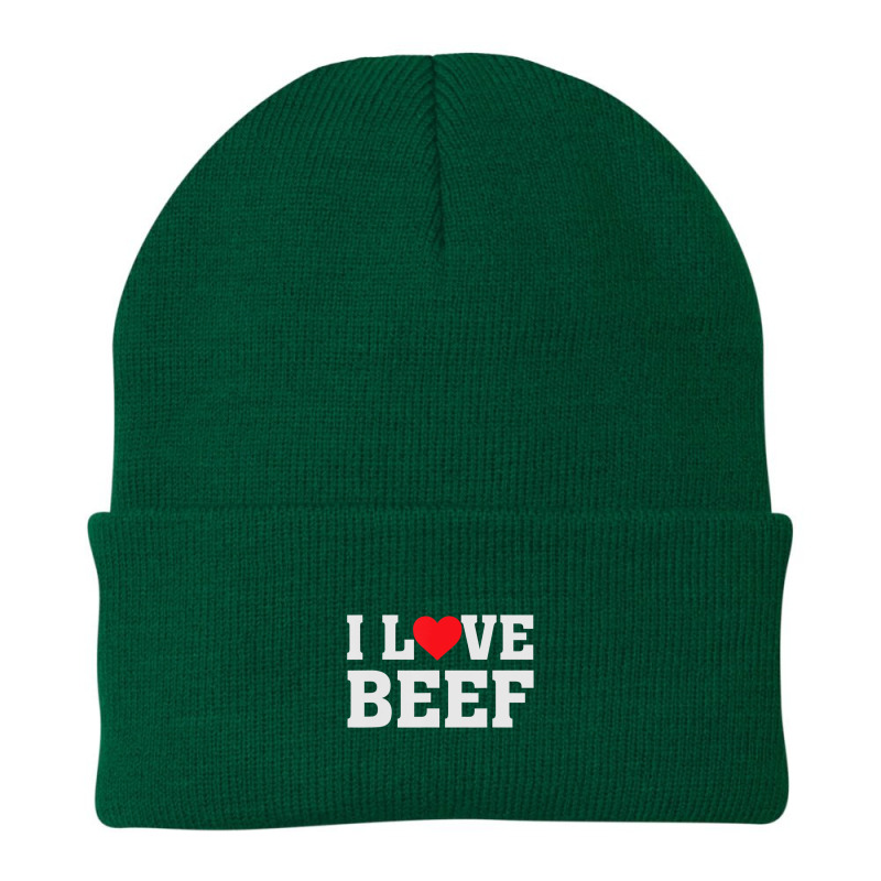 I Heart Love Beef Cow Meat Food Lover Beanie by cm-arts | Artistshot