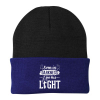 In Darkness I See His Light Jesus Christian Designs Beanie | Artistshot