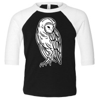 White Bird Owl Looking  Art Toddler 3/4 Sleeve Tee | Artistshot