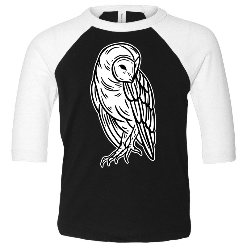 White Bird Owl Looking  Art Toddler 3/4 Sleeve Tee by Morspective | Artistshot