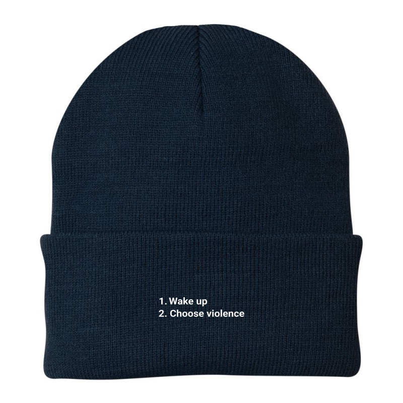 Wake Up And Choose Violence Funny Meme Premium Beanie by xodagahewe | Artistshot