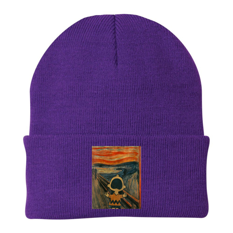 Womens Peanuts Charlie Scream Artsy V-neck Beanie | Artistshot